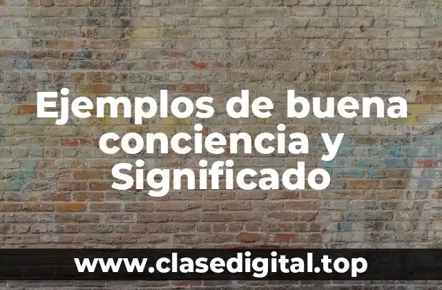 Ejemplos de buena conciencia y Significado