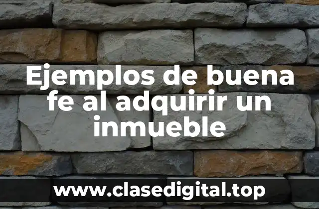 Ejemplos de buena fe al adquirir un inmueble