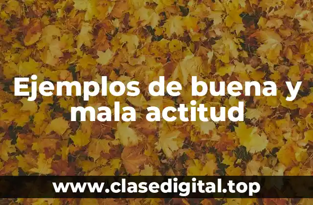 Ejemplos de buena y mala actitud