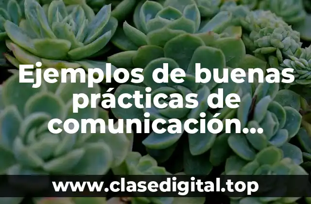 Ejemplos de buenas prácticas de comunicación formal