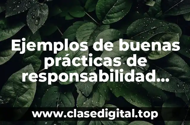 Ejemplos de buenas prácticas de responsabilidad social
