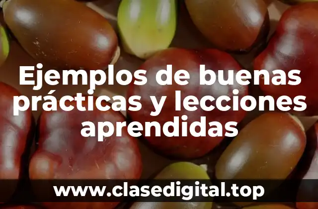 Ejemplos de buenas prácticas y lecciones aprendidas