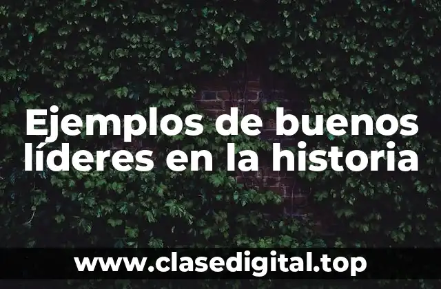 Ejemplos de buenos líderes en la historia
