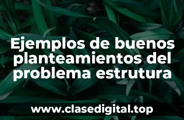Ejemplos de buenos planteamientos del problema estrutura