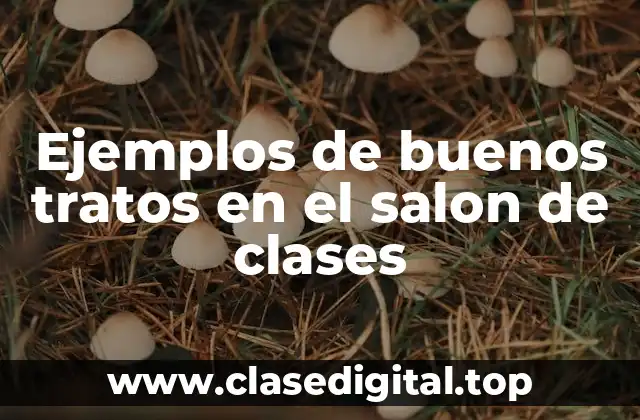 Ejemplos de buenos tratos en el salon de clases