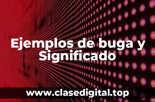 Ejemplos de buga y Significado