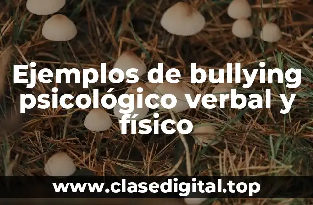 Ejemplos de bullying psicológico verbal y físico