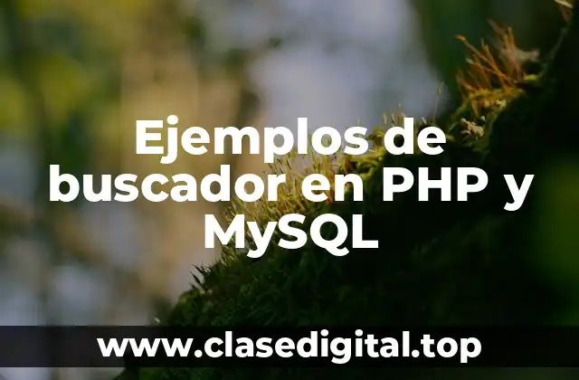 Ejemplos de buscador en PHP y MySQL