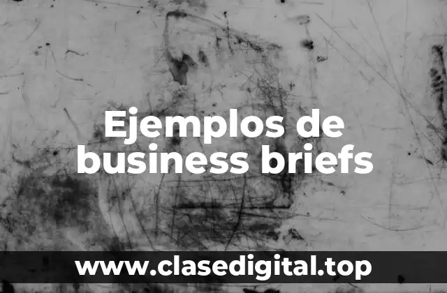 Ejemplos de business briefs