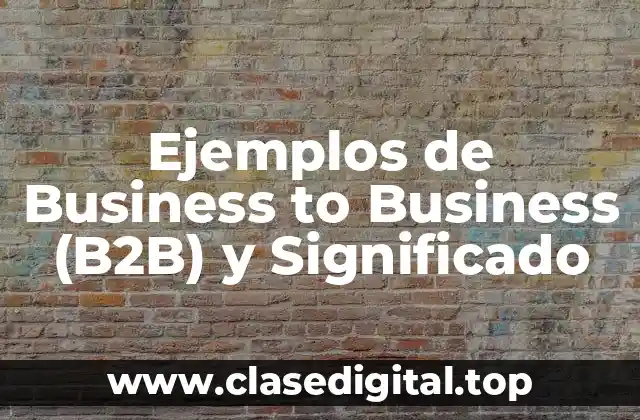Ejemplos de Business to Business (B2B) y Significado