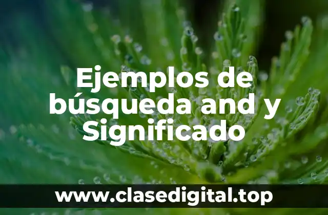 Ejemplos de búsqueda and y Significado