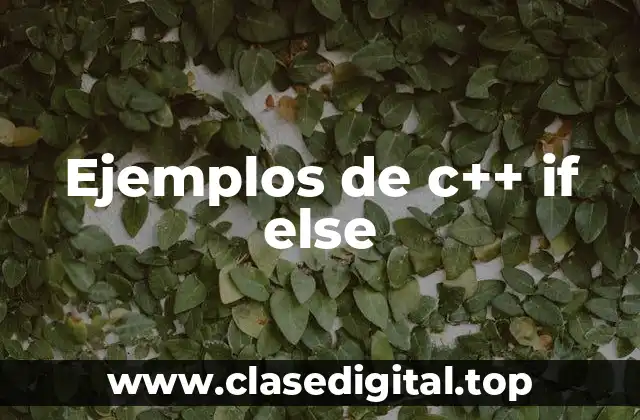 Ejemplos de c++ if else