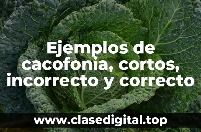 Ejemplos de cacofonia, cortos, incorrecto y correcto