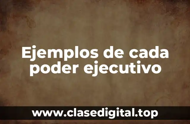 Ejemplos de cada poder ejecutivo