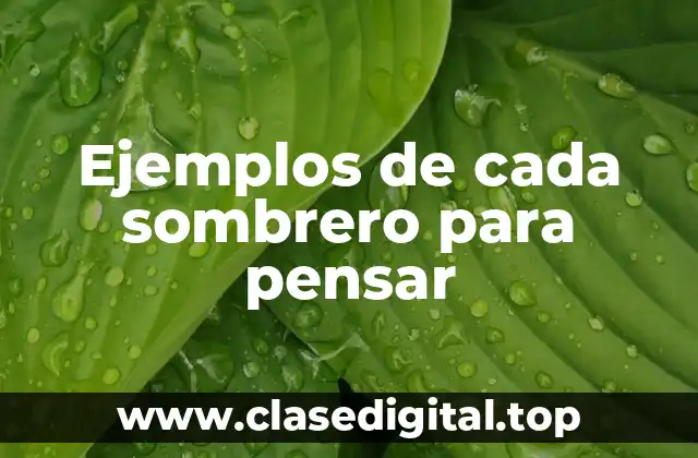 Ejemplos de cada sombrero para pensar