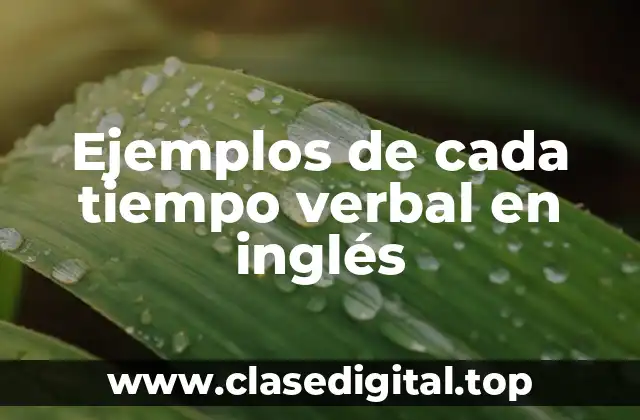 Ejemplos de cada tiempo verbal en inglés
