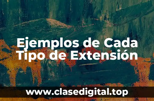 Ejemplos de cada tipo de extensión