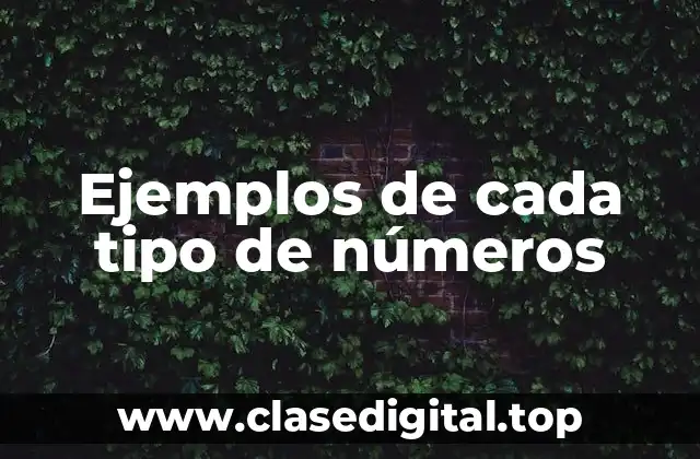 Ejemplos de cada tipo de números