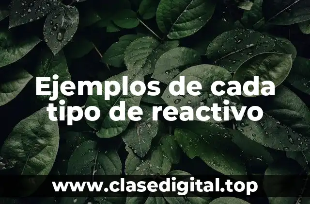 Ejemplos de cada tipo de reactivo