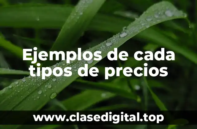 Ejemplos de cada tipos de precios