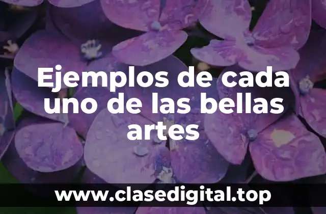 Ejemplos de cada uno de las bellas artes