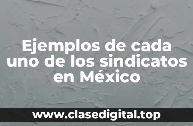 Ejemplos de cada uno de los sindicatos en México