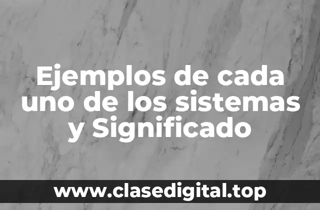 Ejemplos de cada uno de los sistemas y Significado