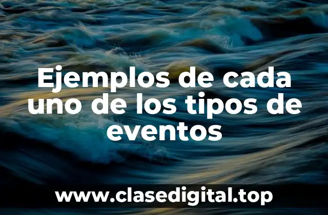 Ejemplos de cada uno de los tipos de eventos