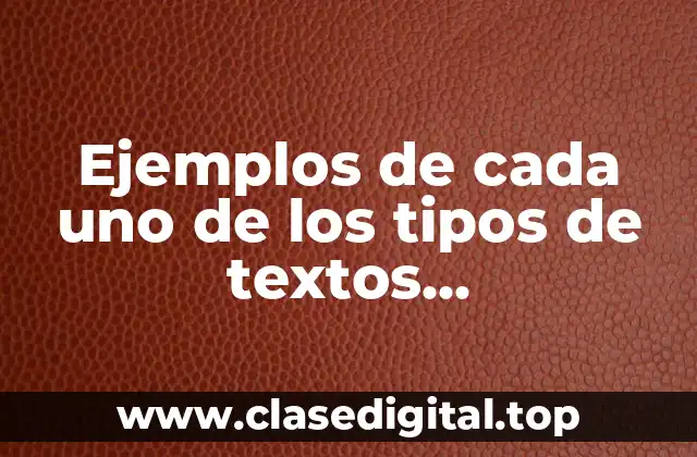 Ejemplos de cada uno de los tipos de textos introductorios