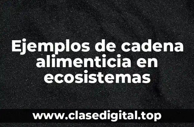 Ejemplos de cadena alimenticia en ecosistemas