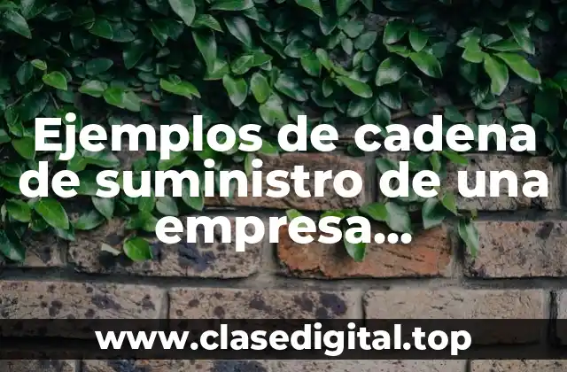 Ejemplos de cadena de suministro de una empresa manufacturera