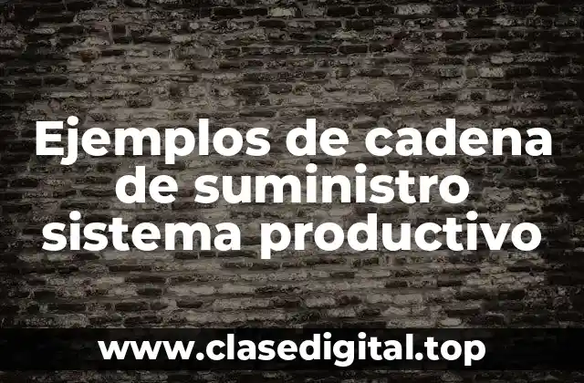 Ejemplos de cadena de suministro sistema productivo