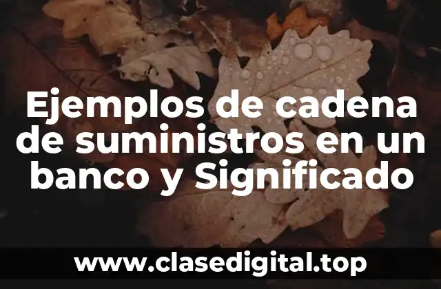 Ejemplos de cadena de suministros en un banco