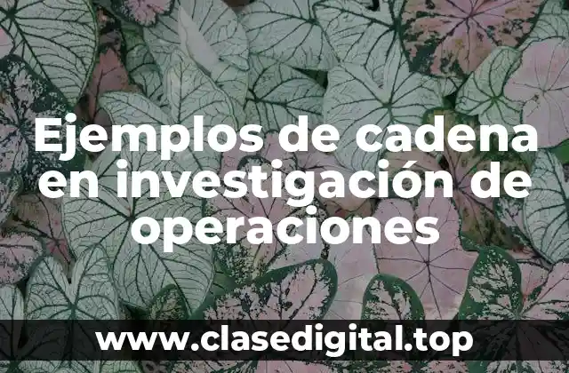 Ejemplos de cadena en investigación de operaciones