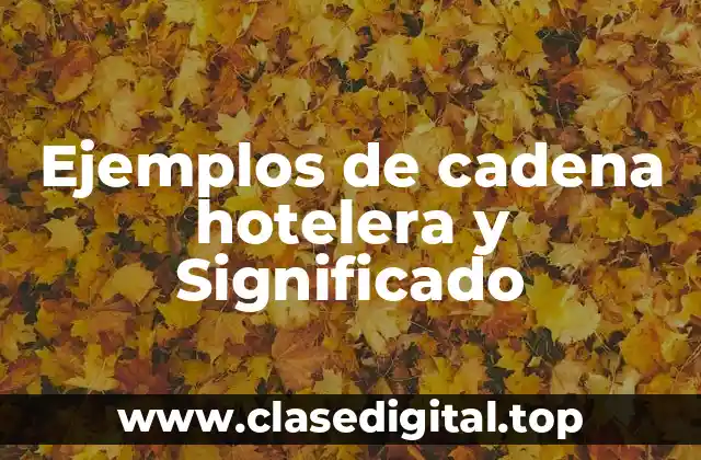 Ejemplos de cadena hotelera y Significado