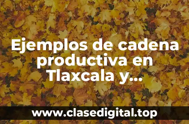 Ejemplos de cadena productiva en Tlaxcala y Significado