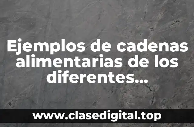 Ejemplos de cadenas alimentarias de los diferentes ecosistemas