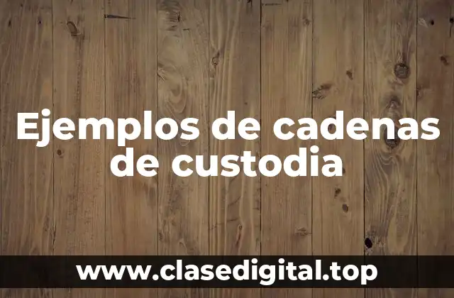 Ejemplos de cadenas de custodia