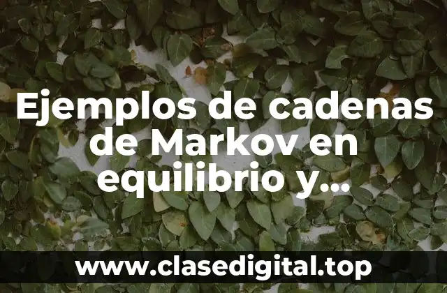 Ejemplos de cadenas de Markov en equilibrio y Significado