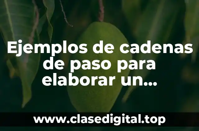 Ejemplos de cadenas de paso para elaborar un producto