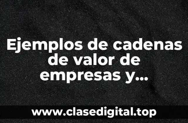 Ejemplos de cadenas de valor de empresas y Significado