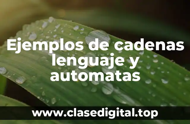 Ejemplos de cadenas lenguaje y automatas