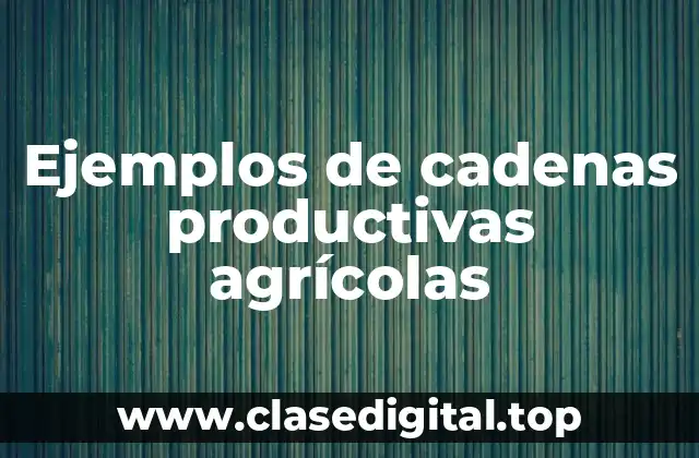 Ejemplos de cadenas productivas agrícolas