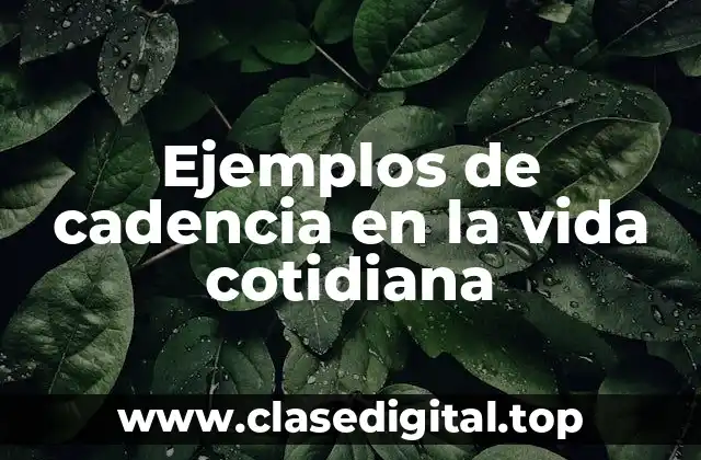 Ejemplos de cadencia en la vida cotidiana