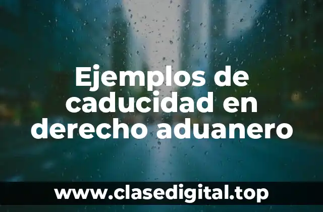 Ejemplos de caducidad en derecho aduanero