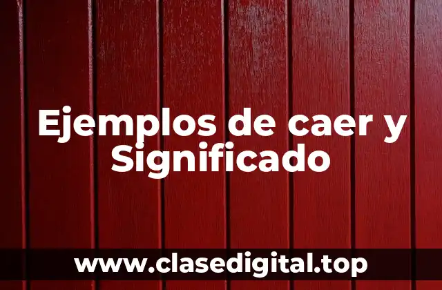 Ejemplos de caer y Significado