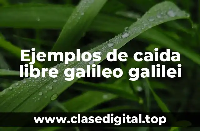 Ejemplos de caida libre galileo galilei