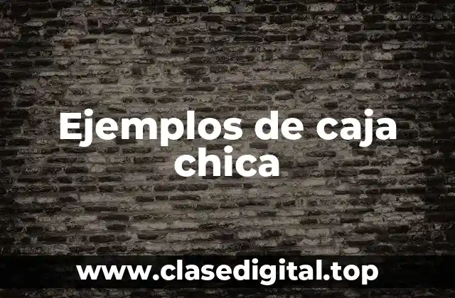 Ejemplos de caja chica