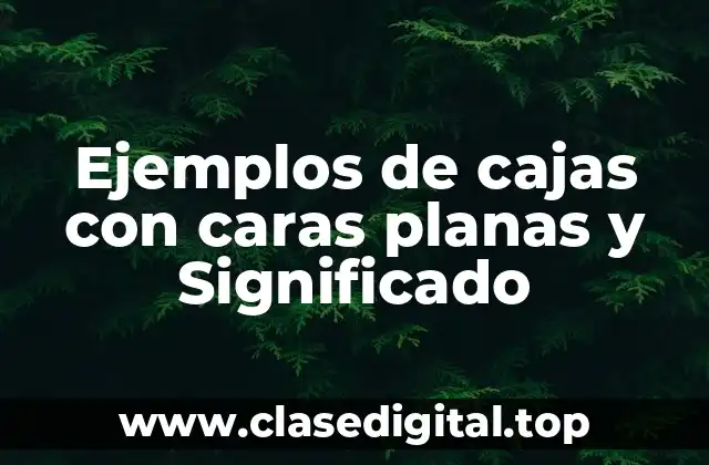 Ejemplos de cajas con caras planas y Significado