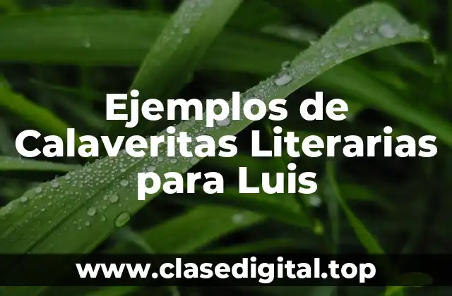 Ejemplos de Calaveritas Literarias para Luis